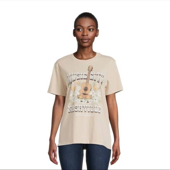 Time and Tru Small Tan Nashville‎ Destination Graphic Tee - Picture 1 of 7